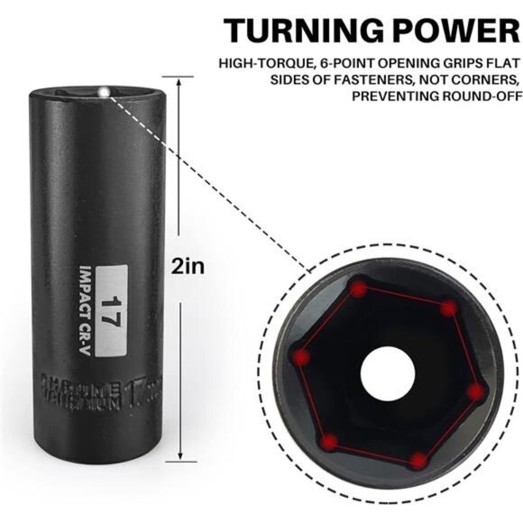 3/8-Inch Drive Impact Socket Set, - Picture 3 of 7